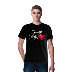 T-Shirt aus Biobaumwolle schwarz Fahrradliebe - Nice Green Stuff Bike Love