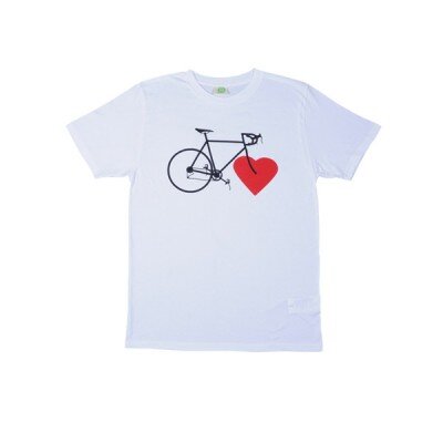 Männer T-Shirt aus Biobaumwolle weiss Fahrradliebe - Nice Green Stuff Bike Love