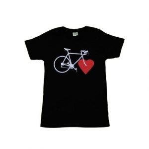Frauen T-Shirt aus Biobaumwolle schwarz Fahrradliebe - Nice Green Stuff Bike Love