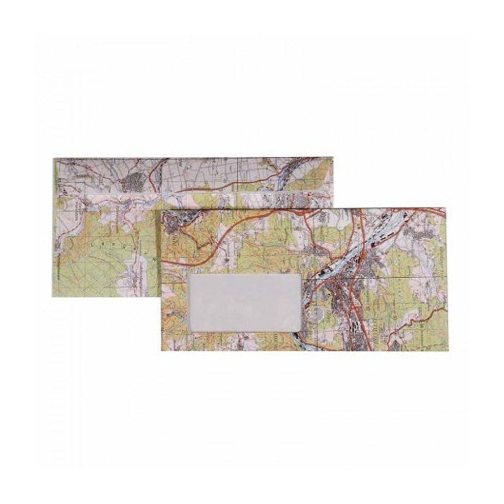 Recycling Design Briefumschläge Kuverts aus fehlbedruckter Landkarte - DL mit Fenster