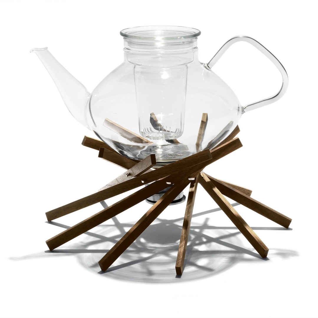 Side by Side Stövchen aus Holz Walnuss