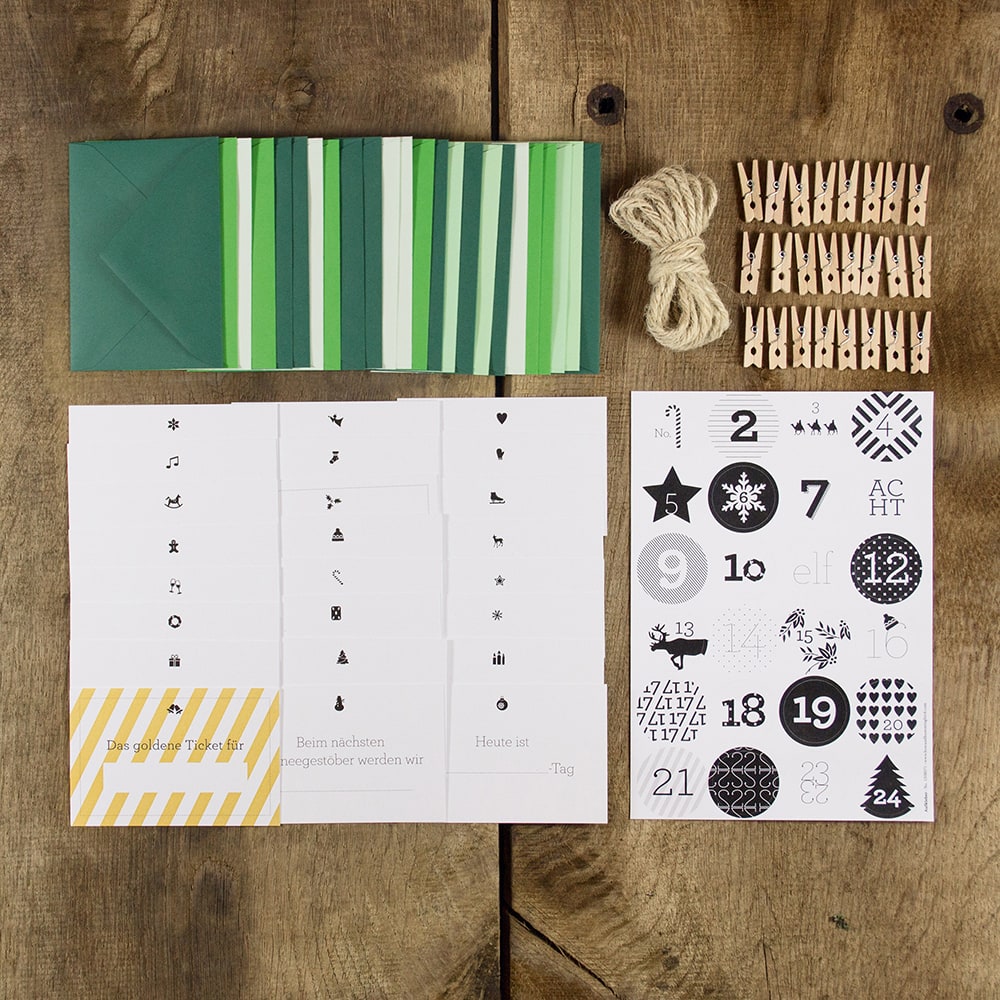 Bow & Hummingbird nachhaltiger DIY Adventskalender in Recyclingqualität zum selbst gestalten