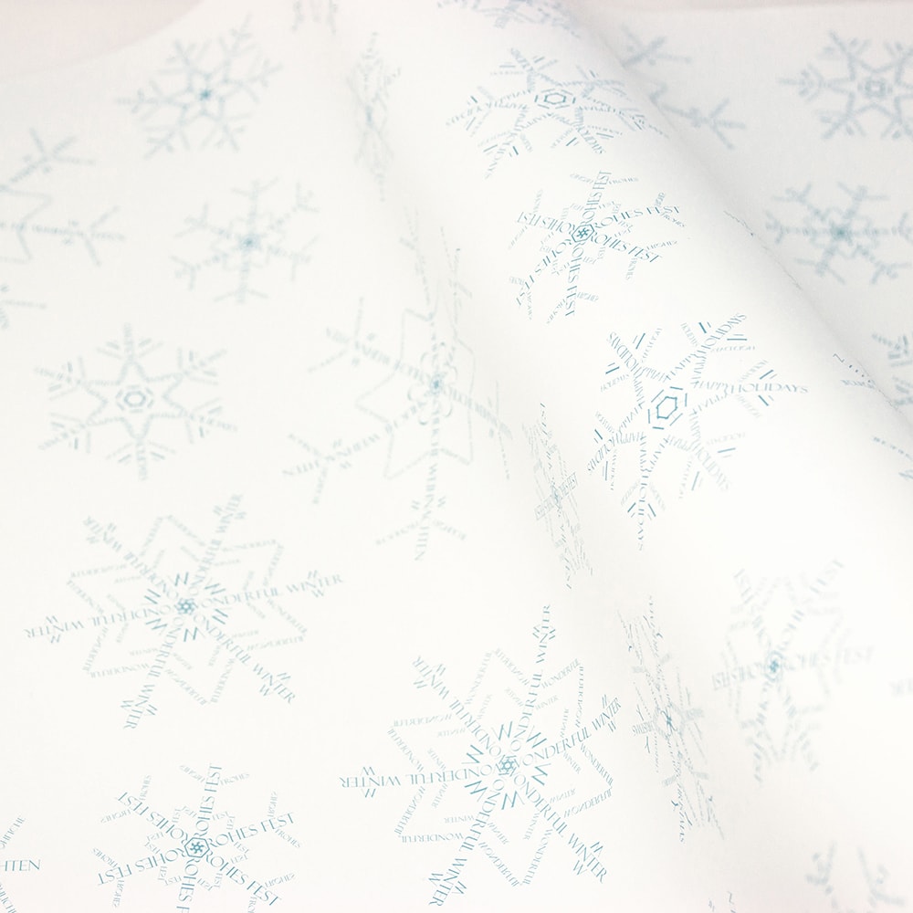 Bow & Hummingbird ökologisches Weihnachtsgeschenkpapier Recyclinggeschenkpapier große Schneeflocken