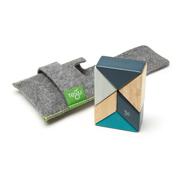 Tegu Magnetische Holzbausteine Pocket Set Blau