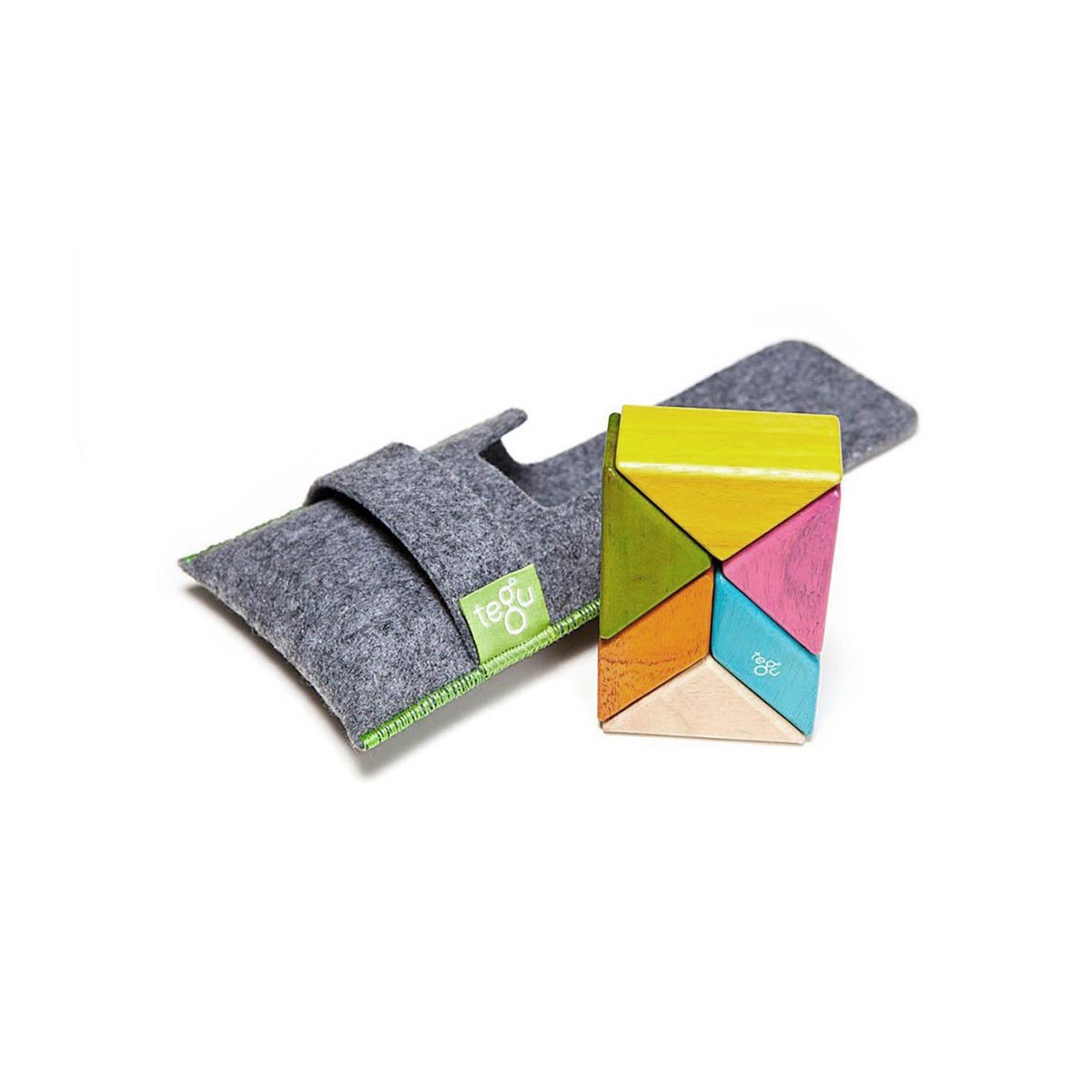 Tegu Magnetische Holzbausteine Pocket Set bunt
