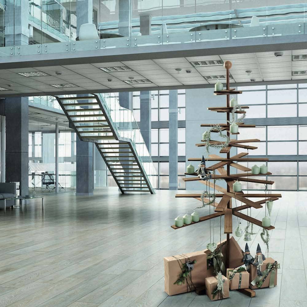 Habitree nachhaltiger Weihnachtsbaum aus Holz - Kebony dunkel