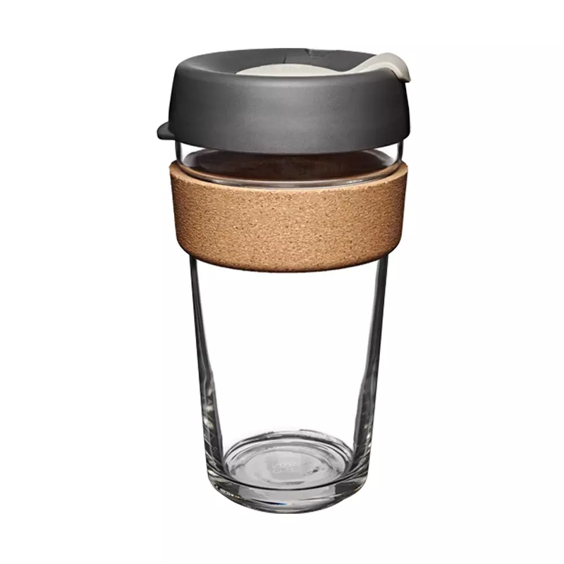 KeepCup Brew Cork Press groß nachhaltiger Kaffee to Go Becher aus Glas mit Korkband