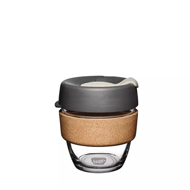 KeepCup Brew Cork Press klein nachhaltiger Kaffee to Go Becher aus Glas mit Korkband