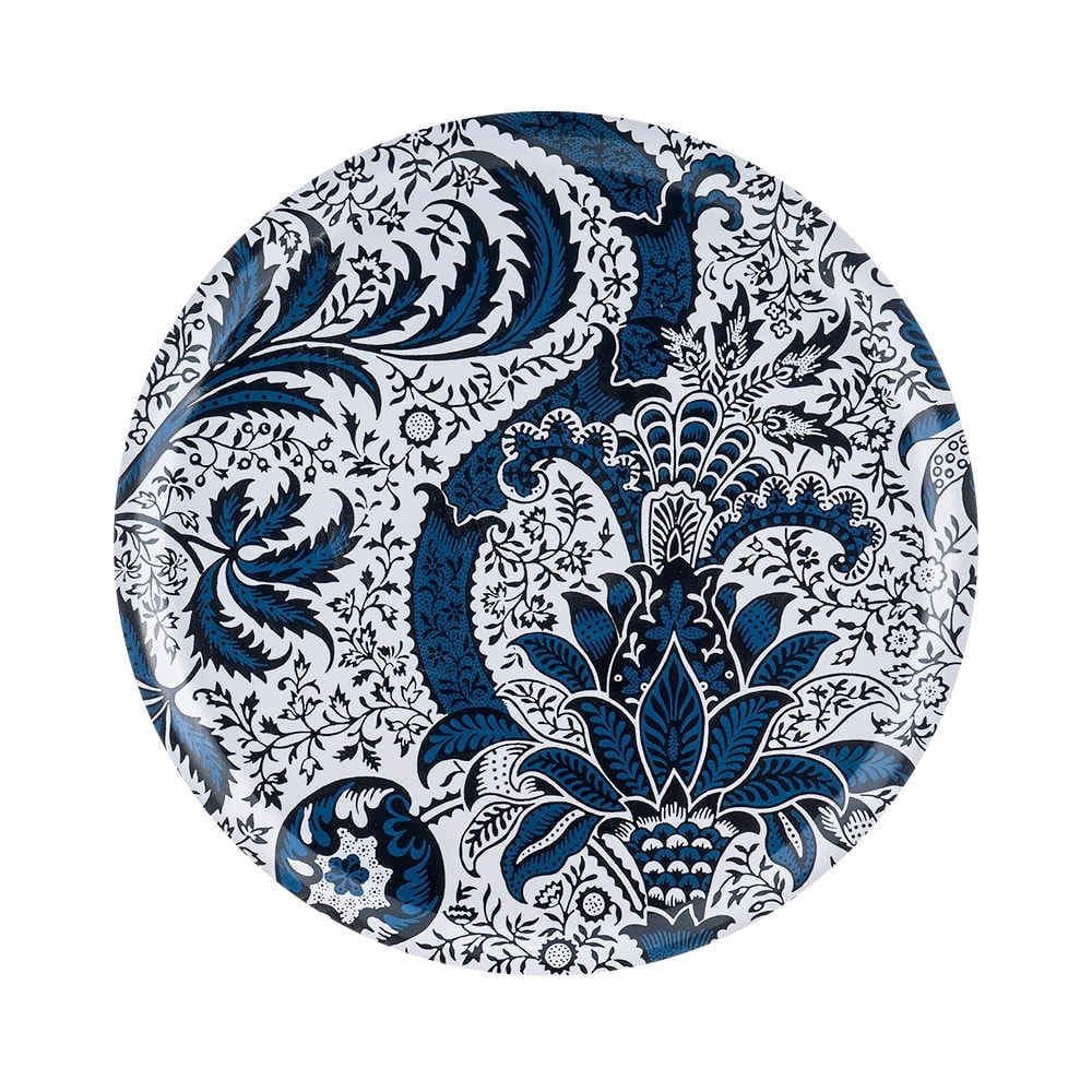 Ary Home Serviertablett aus Birkenholz Indian Indigo rund