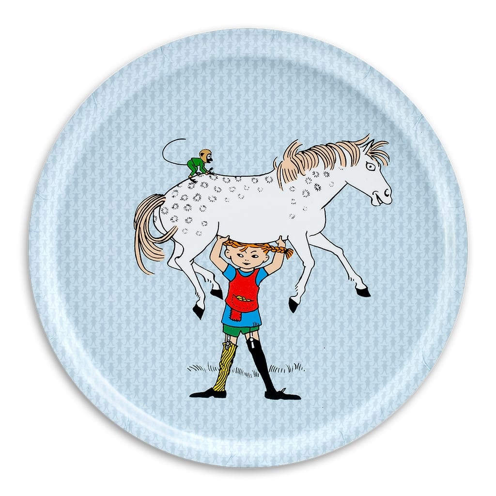 Ary Home Kindertablett aus Birkenholz Pippi Langstrumpf blau