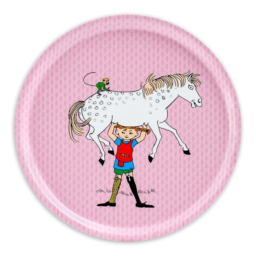 Ary Home Kindertablett aus Birkenholz Pippi Langstrumpf rosa
