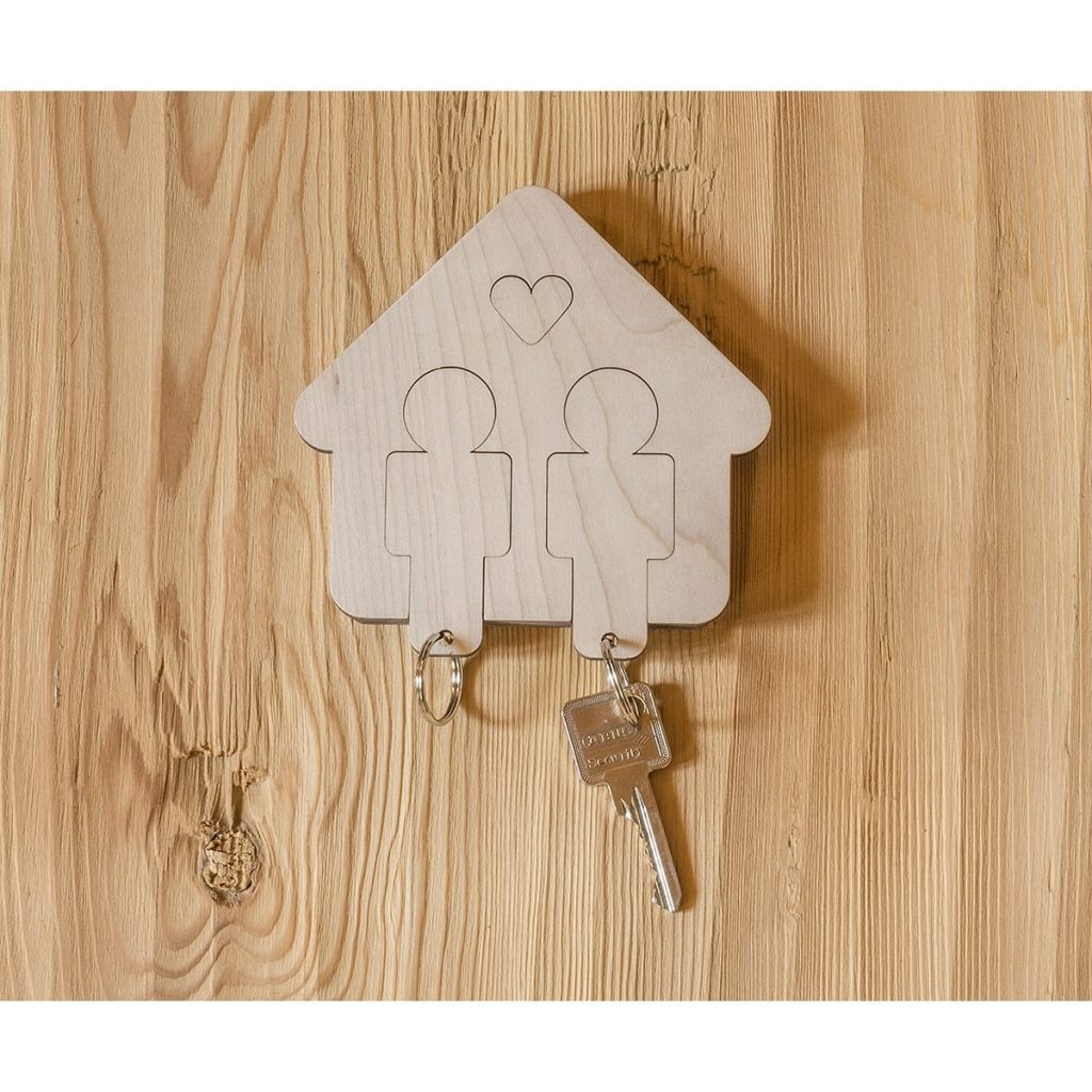 Designimdorf Schlüsselbrett aus Holz Home Sweet Home Mann & Mann
