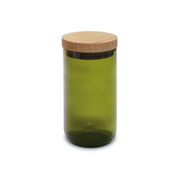 Side by Side Vorratsglas aus Weinflasche grün