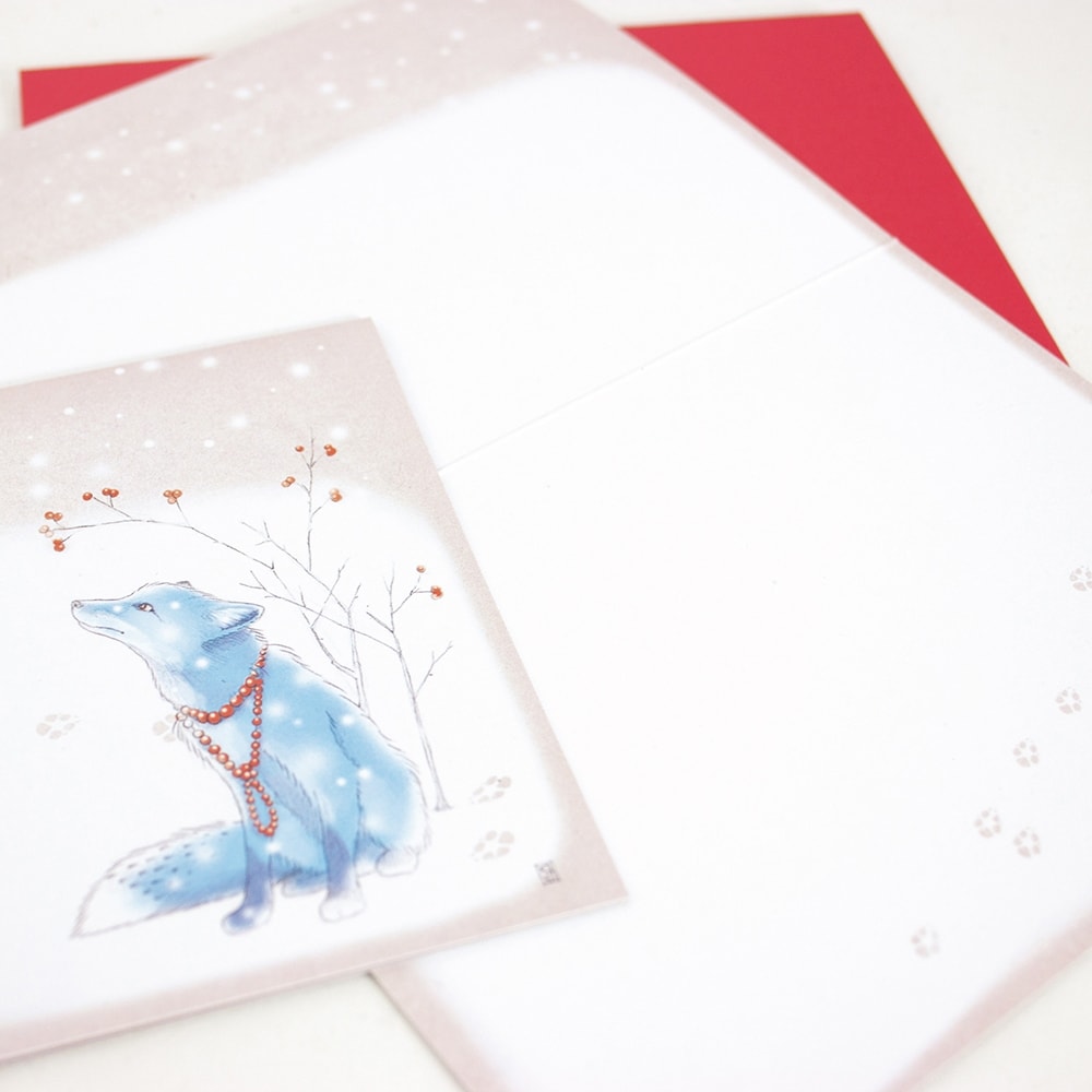 bow-hummingbird-grusskarte-weihnachtskarte-fuchs-rot