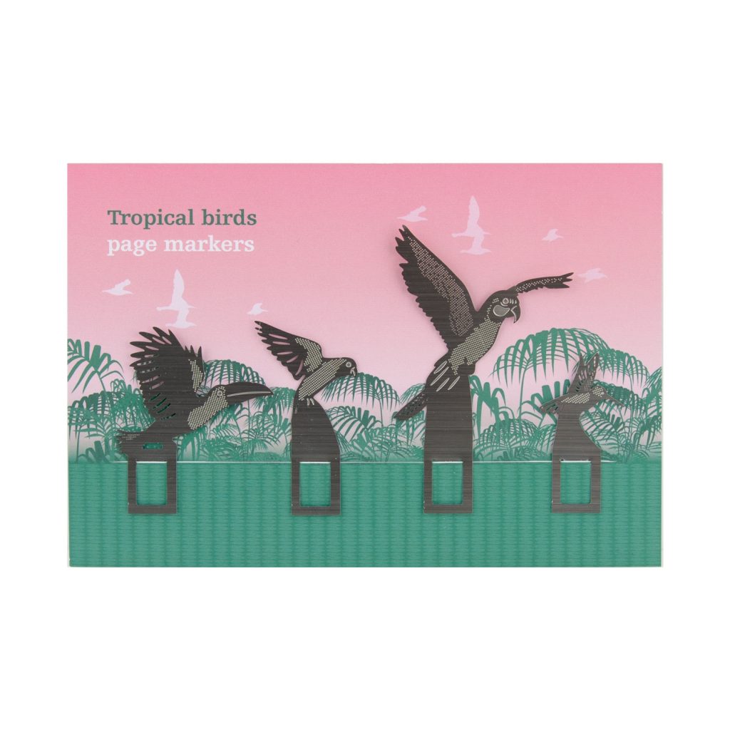 Another Studio Tropical Birds Lesezeichen Set Vögel aus Edelstahl