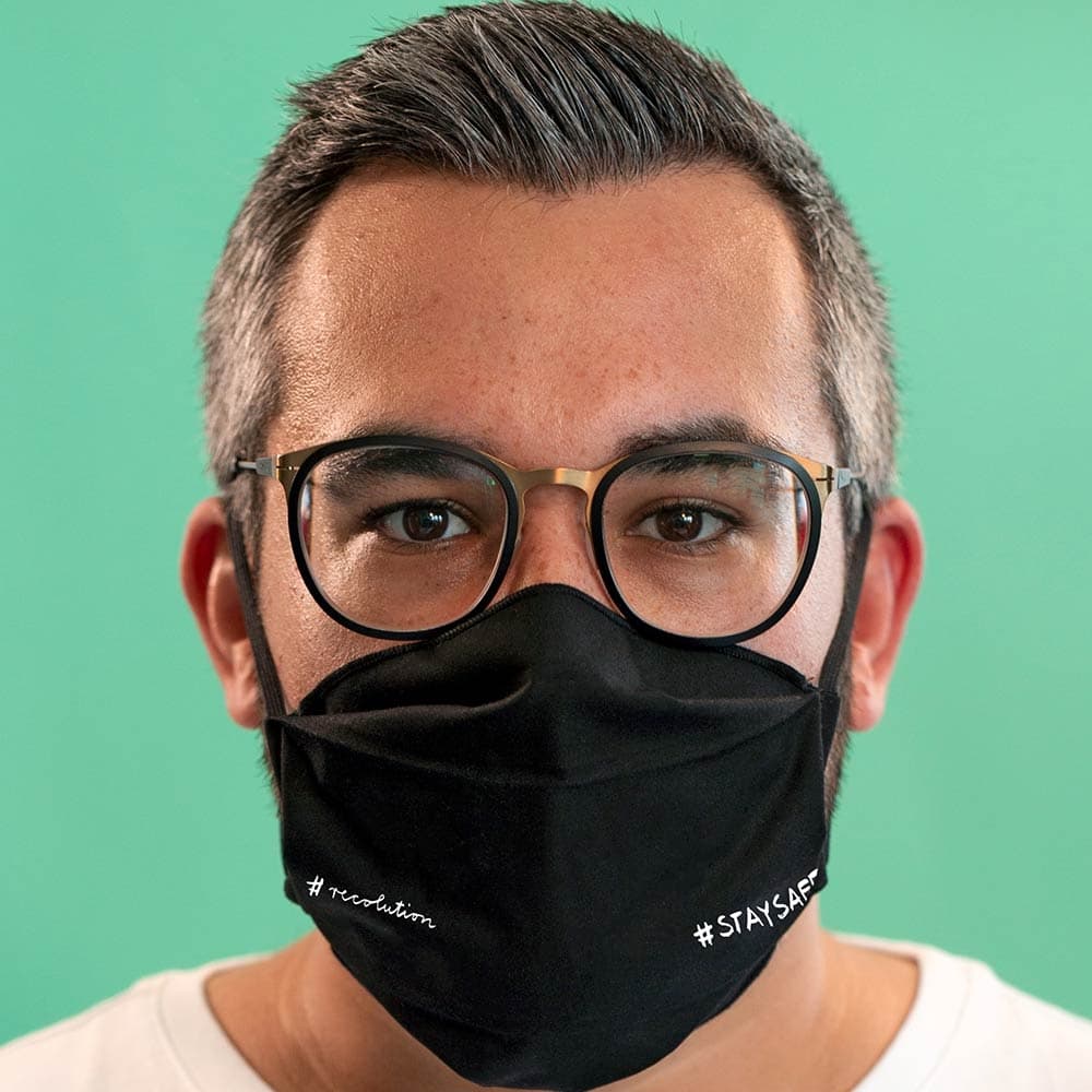 Recolution Schutzmaske aus Biobaumwolle schwarz neutral - stay safe
