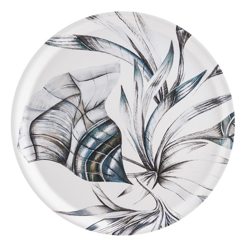 Ary Home rundes Tablett aus Birkenholz Botanical