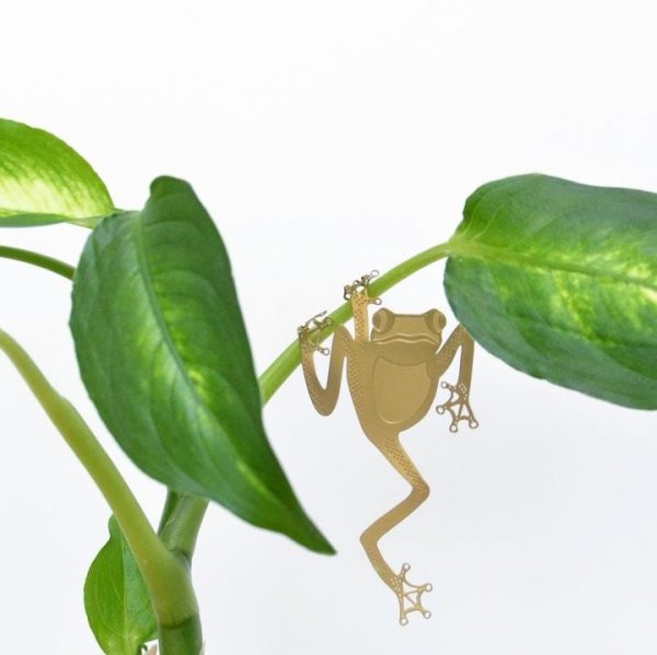 Another Studio Plant Animal Pflanzendeko aus Messing Laubfrosch