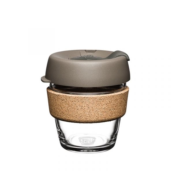 KeepCup Brew Cork Latte XS nachhaltiger Kaffee to Go Becher aus Glas mit Korkband