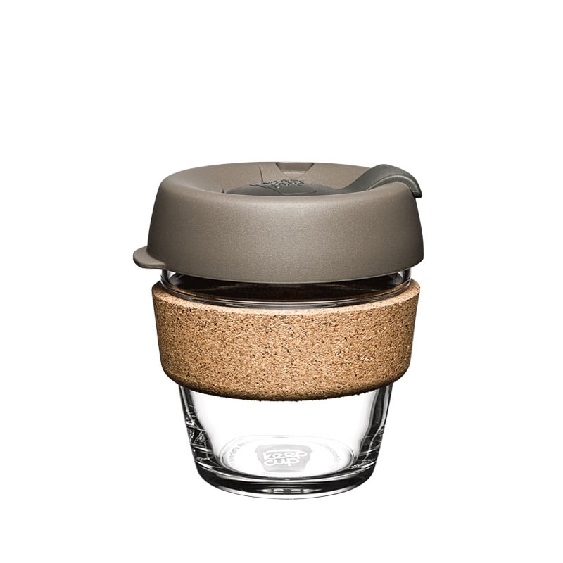 KeepCup Brew Cork Latte XS nachhaltiger Kaffee to Go Becher aus Glas mit Korkband