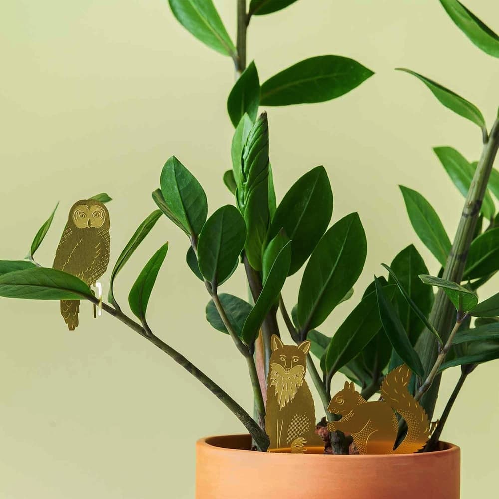 Another Studio Plant Animal Owl - Pflanzendeko aus Messing Eule