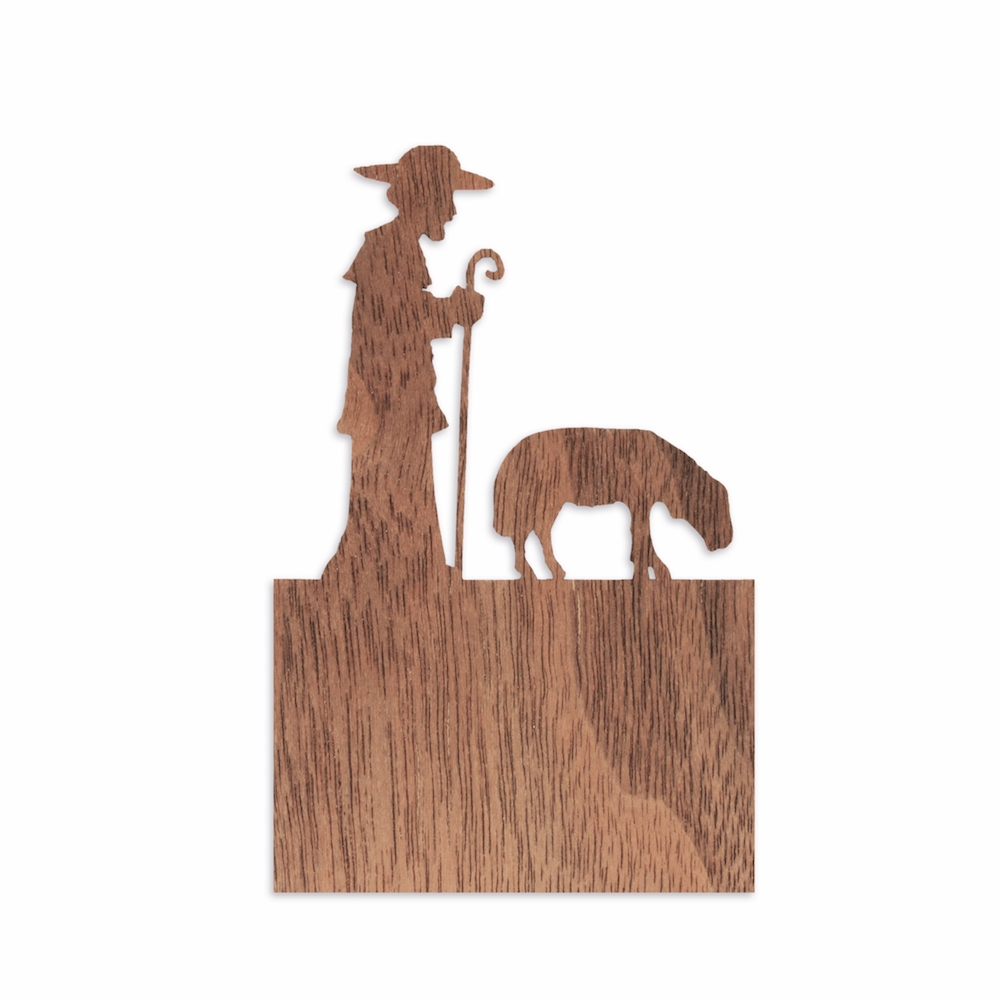 Designimdorf Schattenspiel Hirte -Motiv aus Holz zum Einsetzen in die Basis