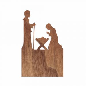 Designimdorf Schattenspiel Krippe -Motiv aus Holz zum Einsetzen in die Basis