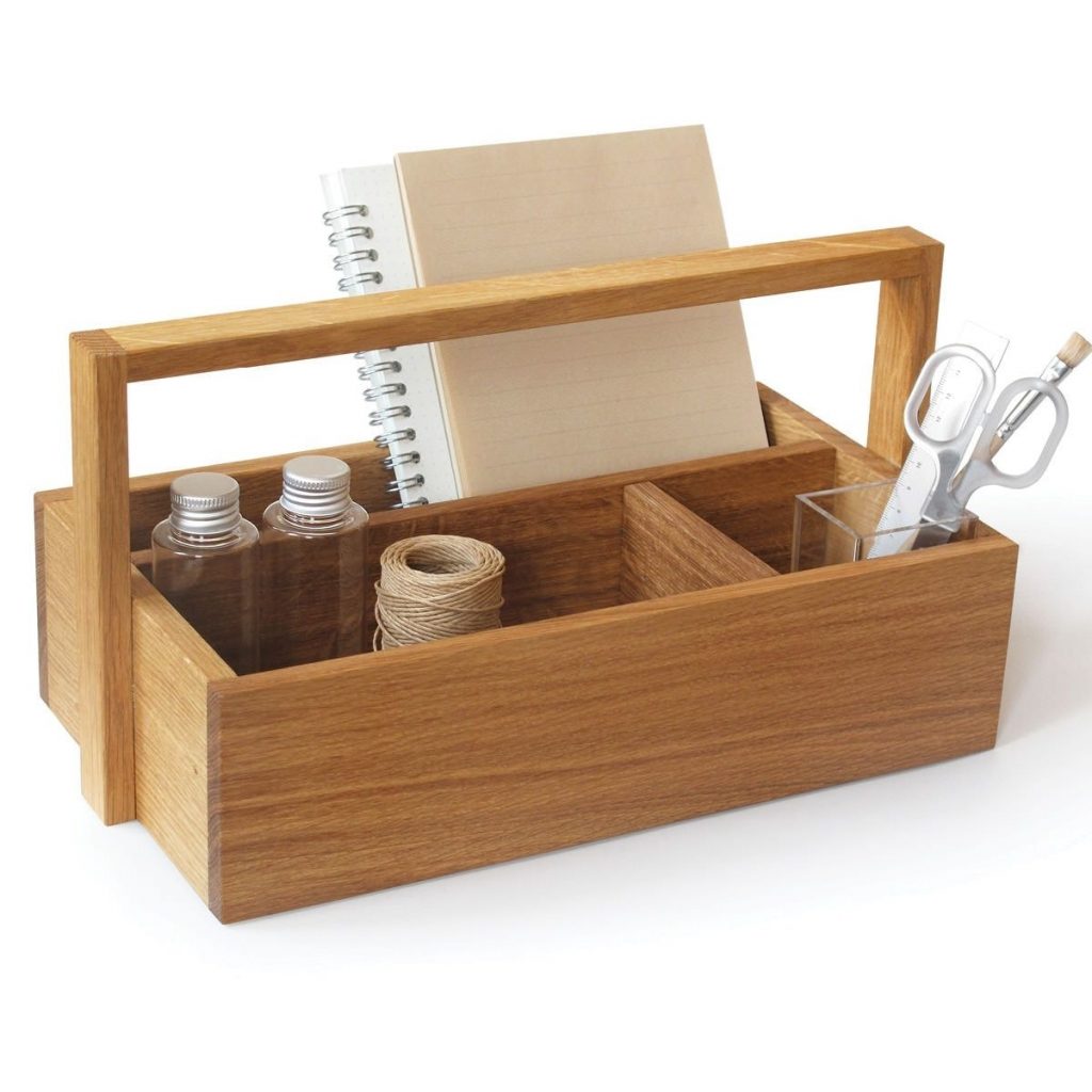 Side by Side Design Werkzeugbox / Organizer / Box für Küchenutensilien aus Eichenholz
