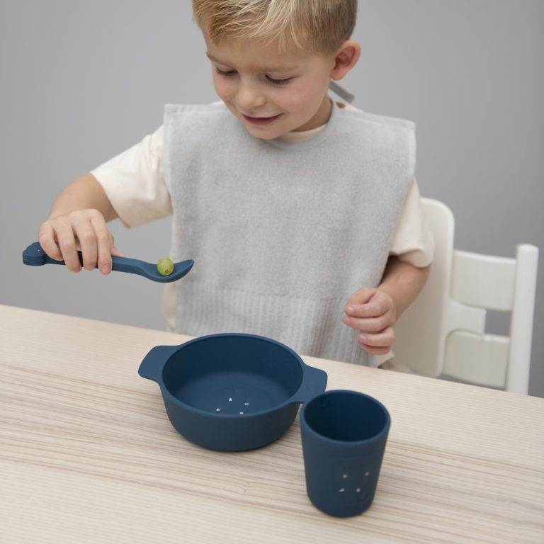 Kindergeschirr Aus Silikon – The Happy Bowl Mit Saugnapf, Spülmaschinenfest, BPA-frei (Sage Grün)
