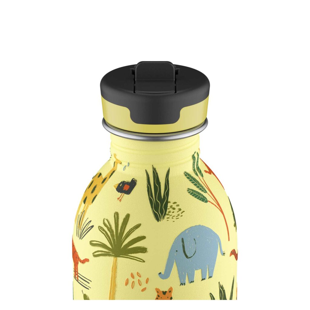 24Bottles Jungle Friends - Leichte Kindertrinkflasche aus Edelstahl mit Dschungeltieren - 250ml