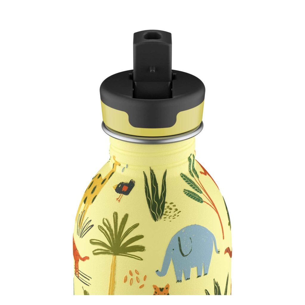 24Bottles Jungle Friends - Leichte Kindertrinkflasche aus Edelstahl mit Dschungeltieren - 250ml