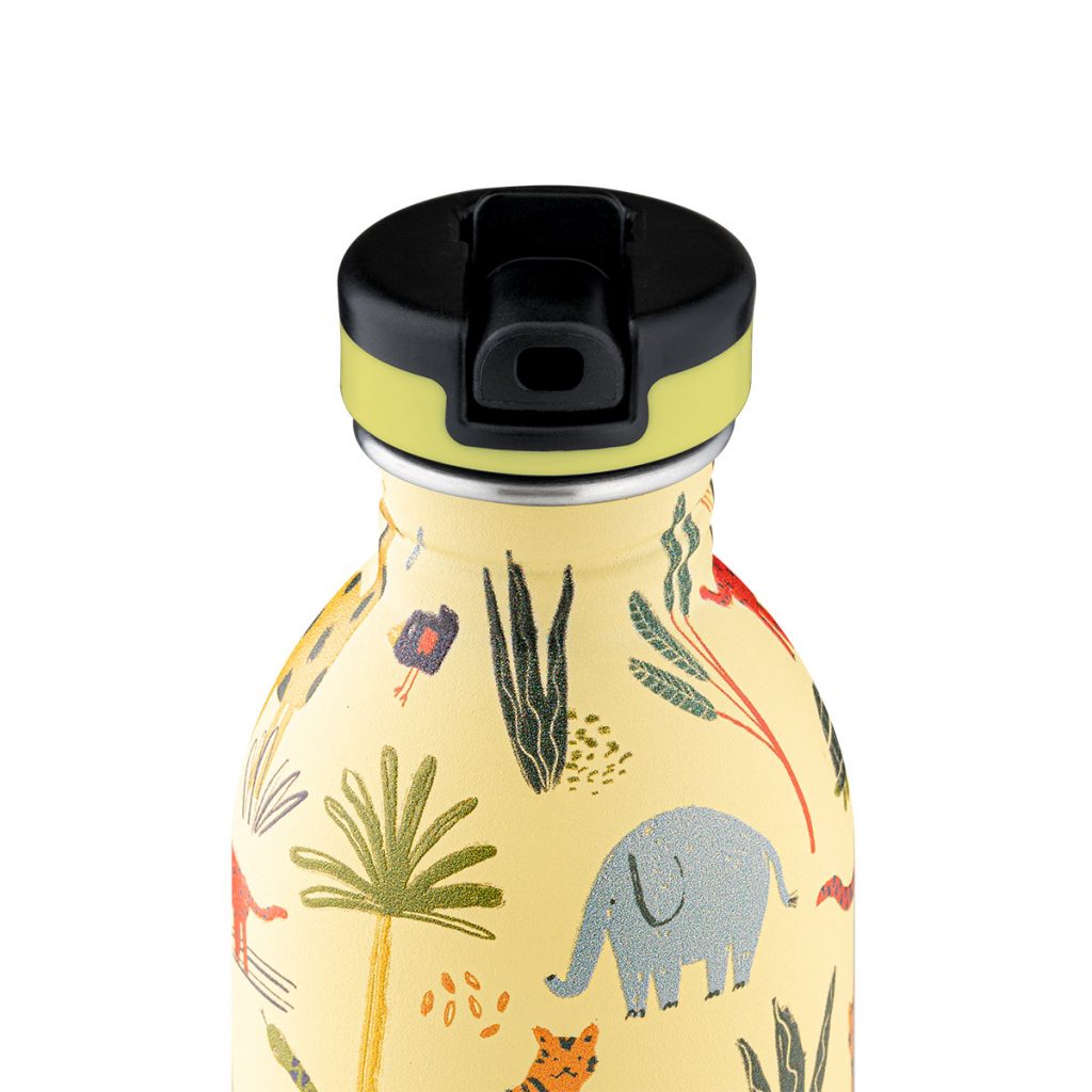 24Bottles leichte Kindertrinkflasche aus Edelstahl Einhorn mit Sportcap 250ml Jungle Friends