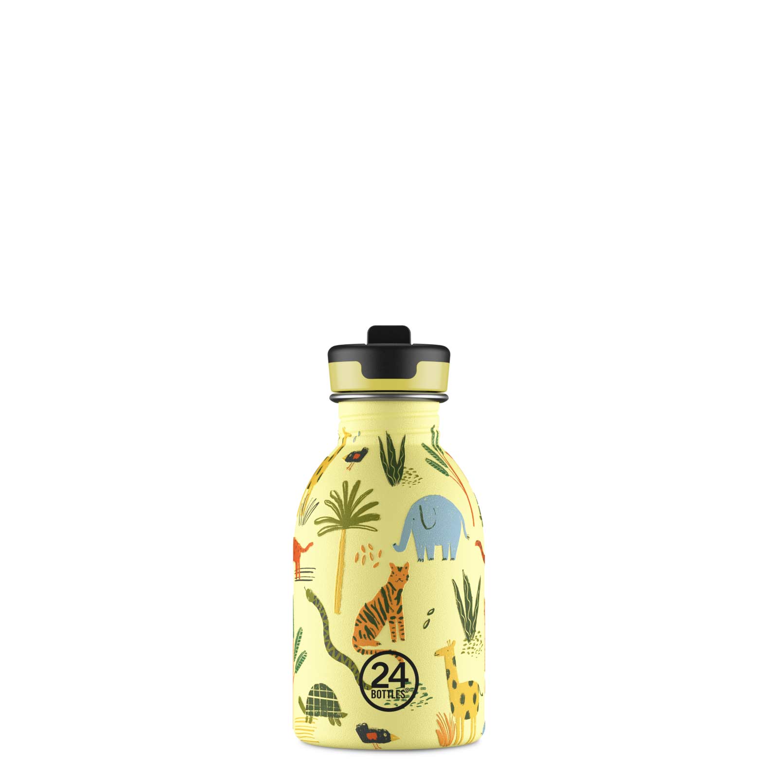 24Bottles Jungle Friends - Leichte Kindertrinkflasche aus Edelstahl mit Dschungeltieren - 250ml