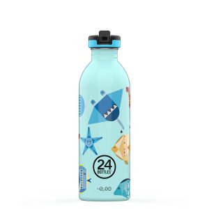 24Bottles Kindertrinkflasche aus Edelstahl mit Sportcap 500ml Sea Friends