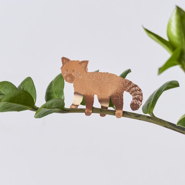 Another Studio Plant Animal Red Panda roter Panda Pflanzendekoration aus Kupfer