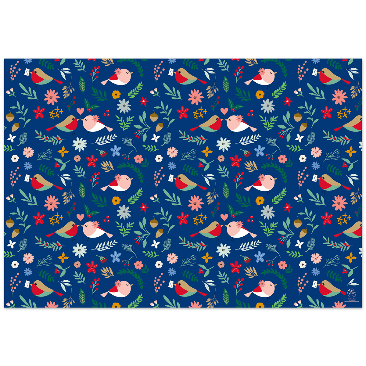 Bow & Hummingbird ökologisches Recycling Geschenkpapier "Bird Love Story"