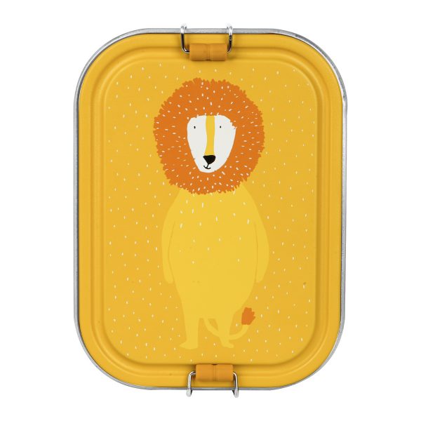 Trixie Kinderbrotdose - nachhaltige Lunchbox aus Edelstahl groß gelb Mr. Lion