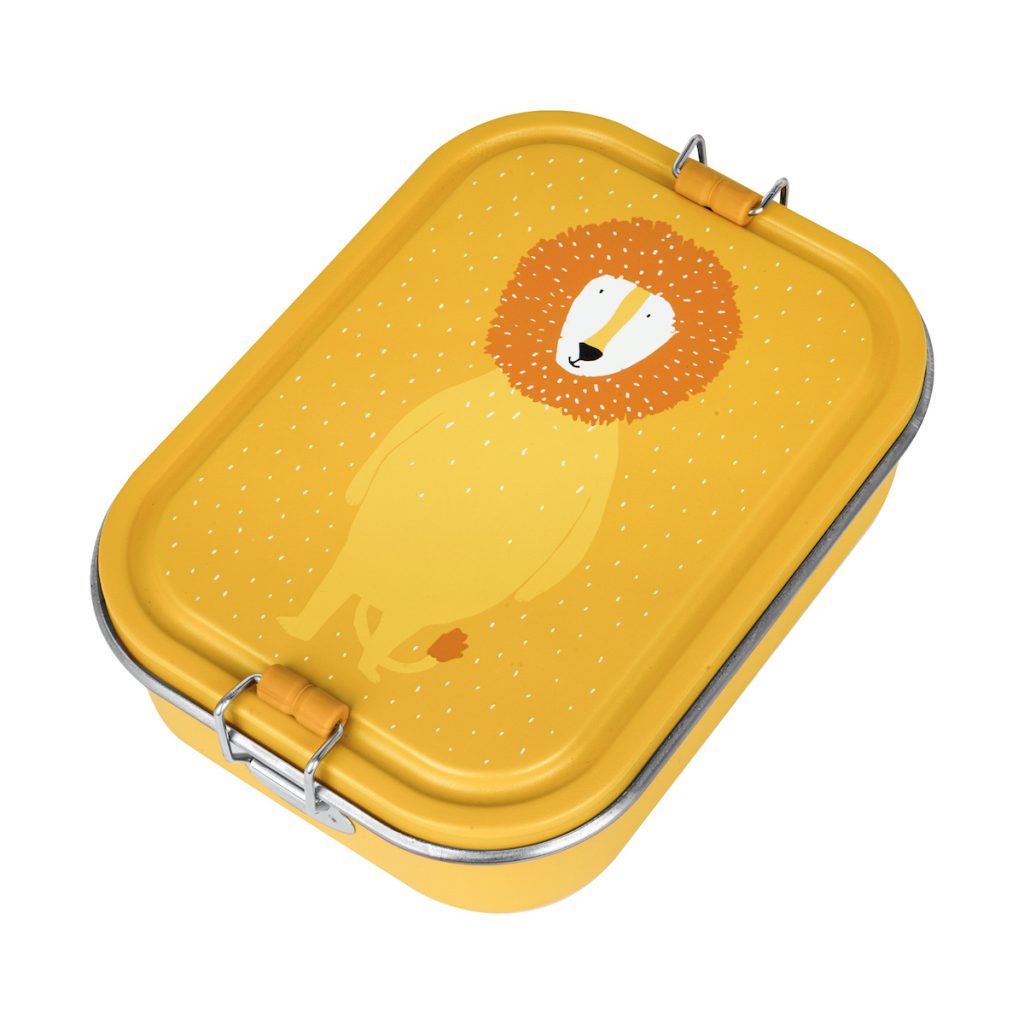 Trixie Kinderbrotdose - nachhaltige Lunchbox aus Edelstahl groß gelb Mr. Lion