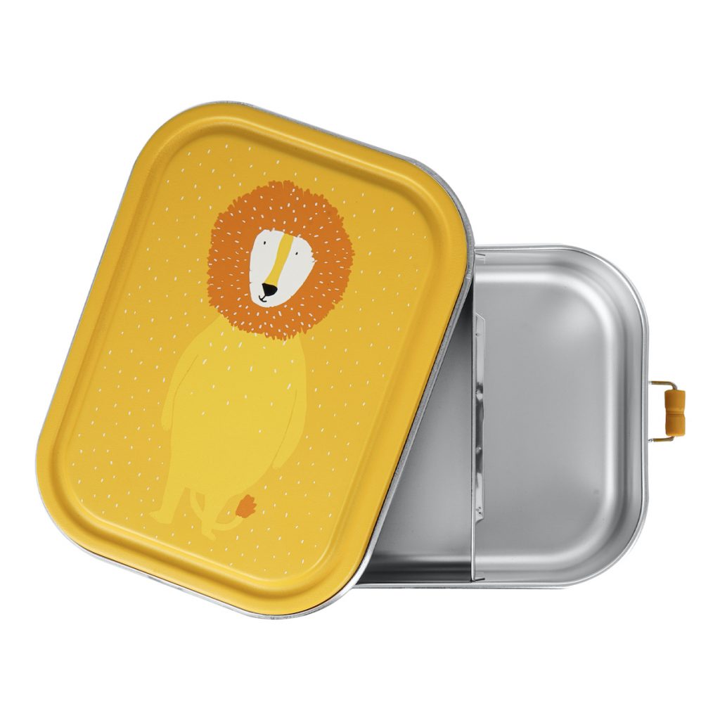 Trixie Kinderbrotdose - nachhaltige Lunchbox aus Edelstahl groß gelb Mr. Lion