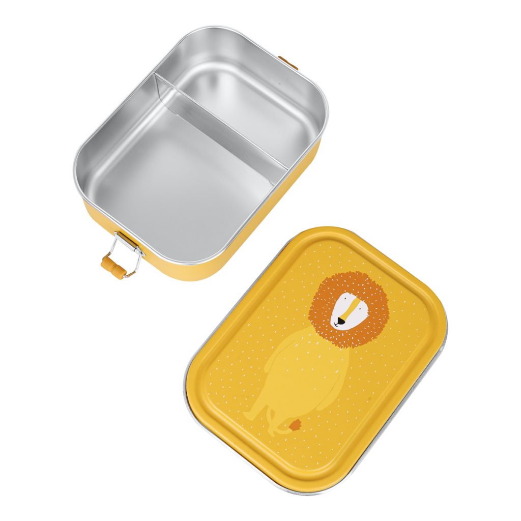 Trixie Kinderbrotdose - nachhaltige Lunchbox aus Edelstahl groß gelb Mr. Lion
