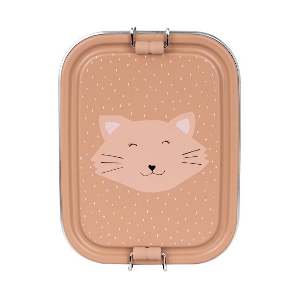 Trixie Kinderbrotdose - nachhaltige Lunchbox aus Edelstahl klein mit Katze - Mrs. Cat