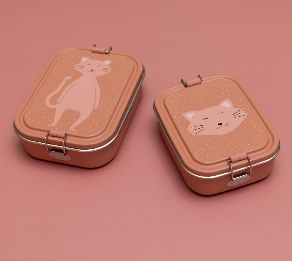 Trixie Kinderbrotdose - nachhaltige Lunchbox aus Edelstahl mit Katzenmotiv - Mrs. Cat