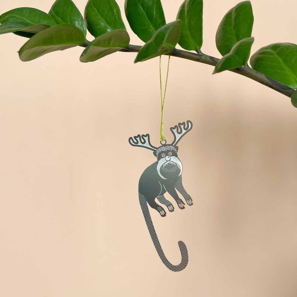 Another Studio Party Animal Tamarin - Design Weihnachtsdekoration aus Edelstahl - Weihnachtsbaumschmuck