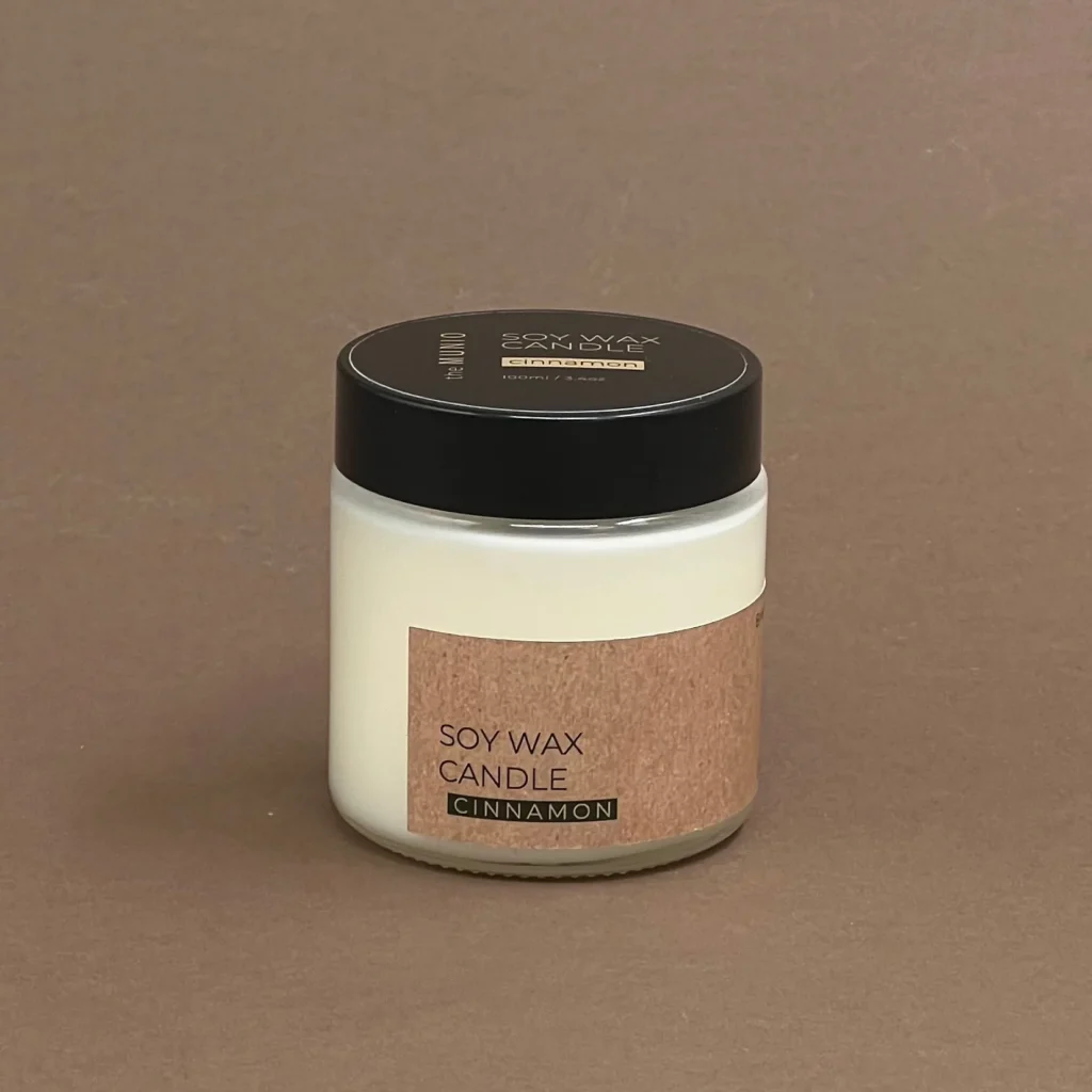 The Munio vegane kleine Zimtkerze aus Sojawachs im Glas - 100ml