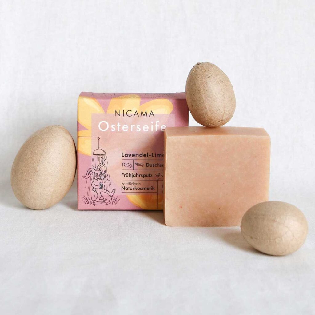 NICAMA OSTERSEIFE – feste, handgemachte Bio-Seife vegan Lavendel-Limette