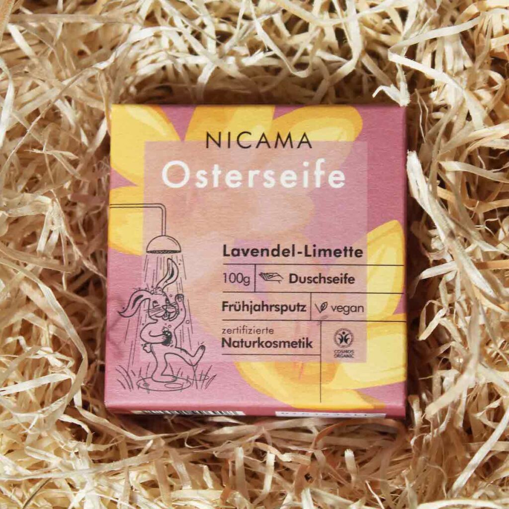 NICAMA OSTERSEIFE – feste, handgemachte Bio-Seife vegan Lavendel-Limette