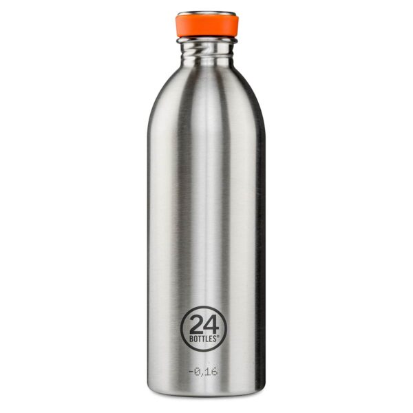 24Bottles Urban Brushed Steel 1L - superleichte Designtrinkflasche aus Edelstahl