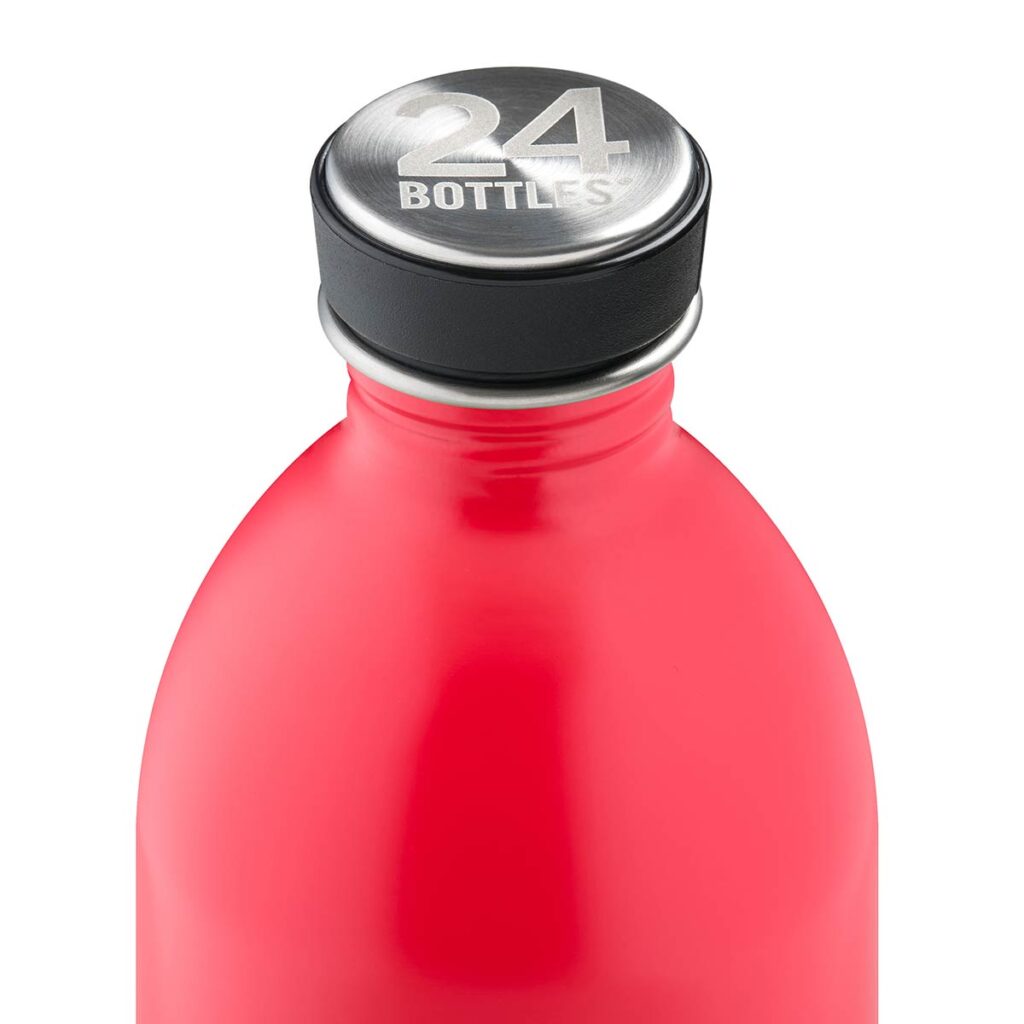 24Bottles Urban HOT RED 1L - superleichte Designtrinkflasche aus Edelstahl ROT