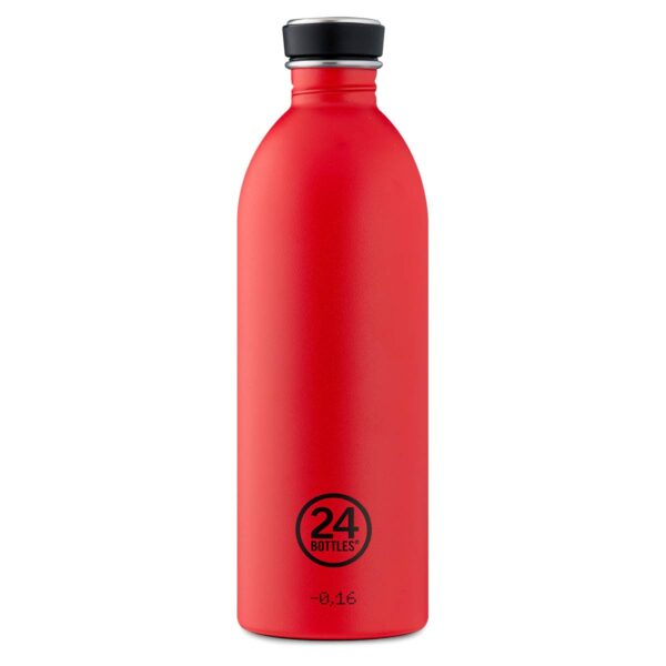 24Bottles Urban HOT RED 1L - superleichte Designtrinkflasche aus Edelstahl ROT