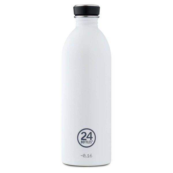 24Bottles Urban 1L - ICE WHITE - superleichte Designtrinkflasche aus Edelstahl - weiss